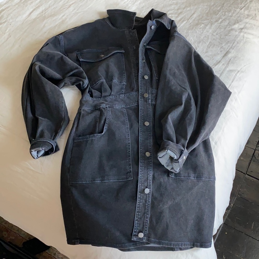 Free people denim fitted mini dress